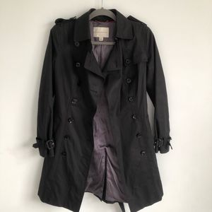 Banana republic black trench coat . Size P XXS.